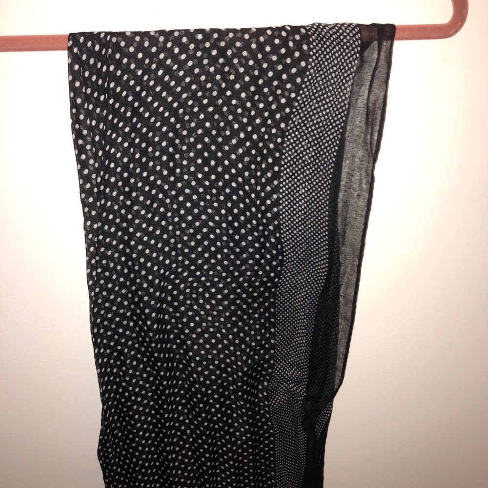 Black and white polka dot scarf